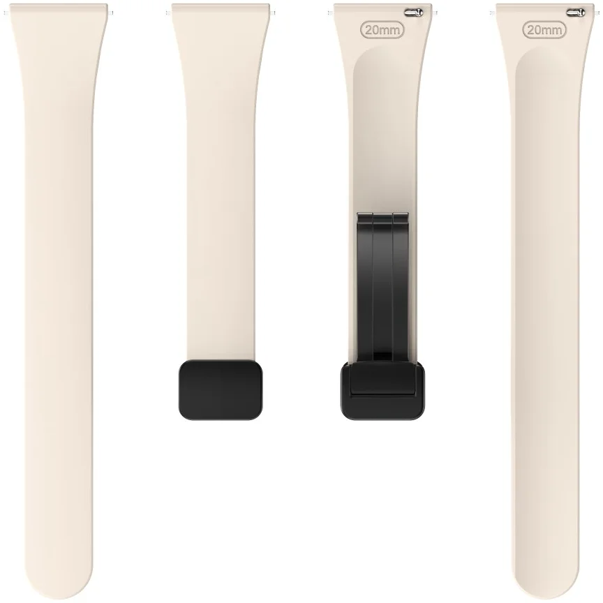 Universeel Smartwatch 20MM Bandje - Siliconen - Magneetsluiting - Beige afbeelding 4