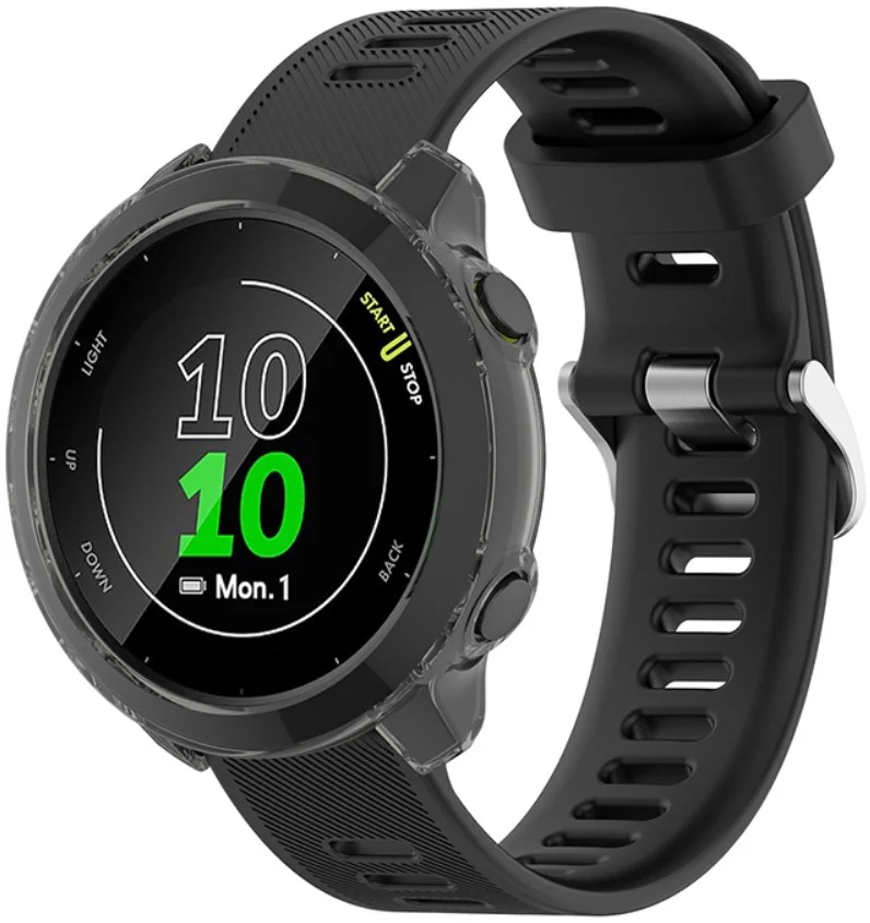 Garmin Forerunner 55 Hoesje - Flexibel TPU Bumper - Transparant Zwart afbeelding 3