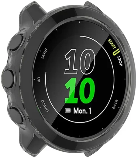 Garmin Forerunner 55 Hoesje - Flexibel TPU Bumper - Transparant Zwart afbeelding 4