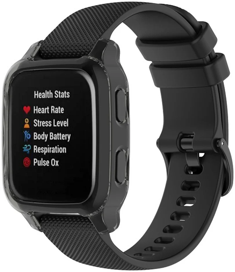 Garmin Venu SQ (2) / Venu SQ Music (2) Hoesje - TPU Bumper Case - Zwart afbeelding 2