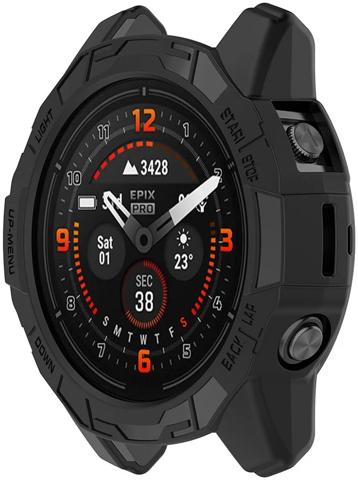 Garmin Fenix 7 / 7 Pro Hoesje - TPU Bumper Cover Case - Zwart afbeelding 1