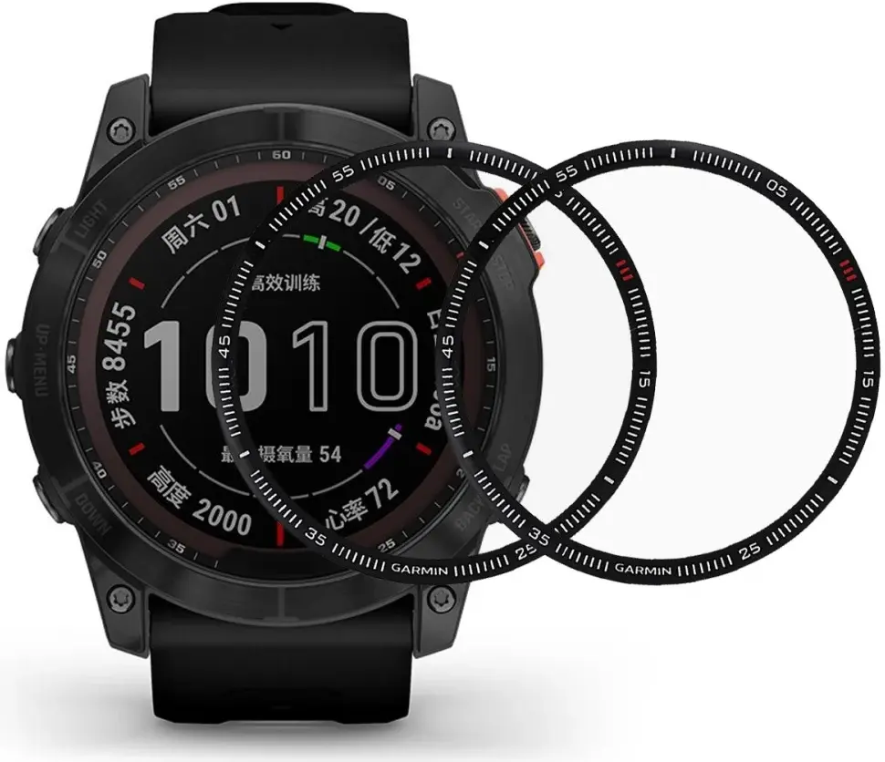 Garmin Fenix 7 Screen Protector - PMMA Folie Zwart (2-Pack) afbeelding 1