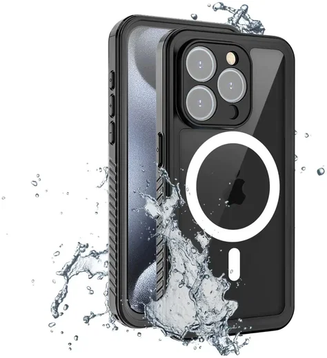 Armor-X iPhone 15 Pro Hoesje IP68 Waterdicht MagSafe Case Transparant afbeelding 1