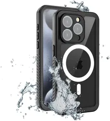 Armor-X iPhone 15 Pro Hoesje IP68 Waterdicht MagSafe Case Transparant afbeelding