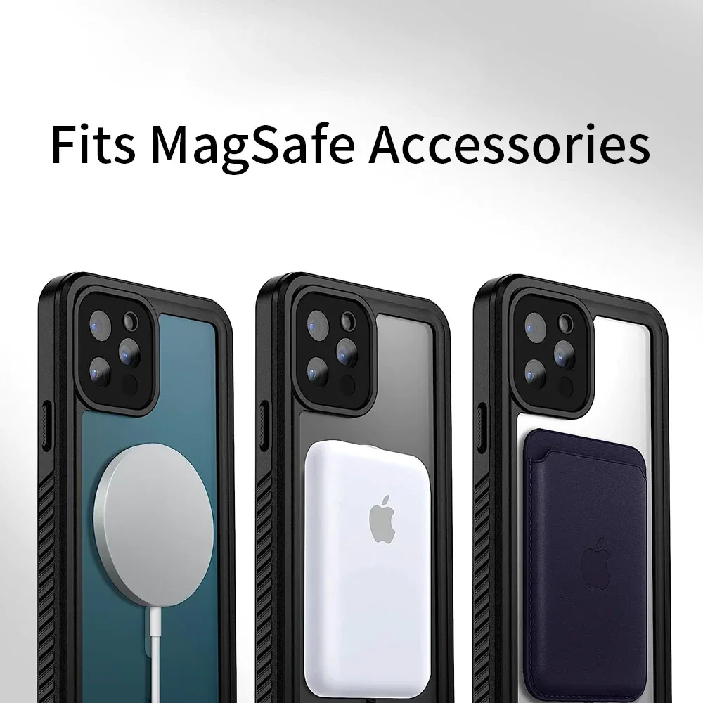 Armor-X iPhone 15 Pro Hoesje IP68 Waterdicht MagSafe Case Transparant afbeelding 3