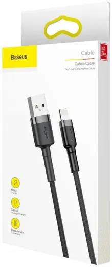 Baseus Cafule USB-A naar Apple Lightning Kabel 2.4A 0.5M Grijs/Zwart afbeelding 9