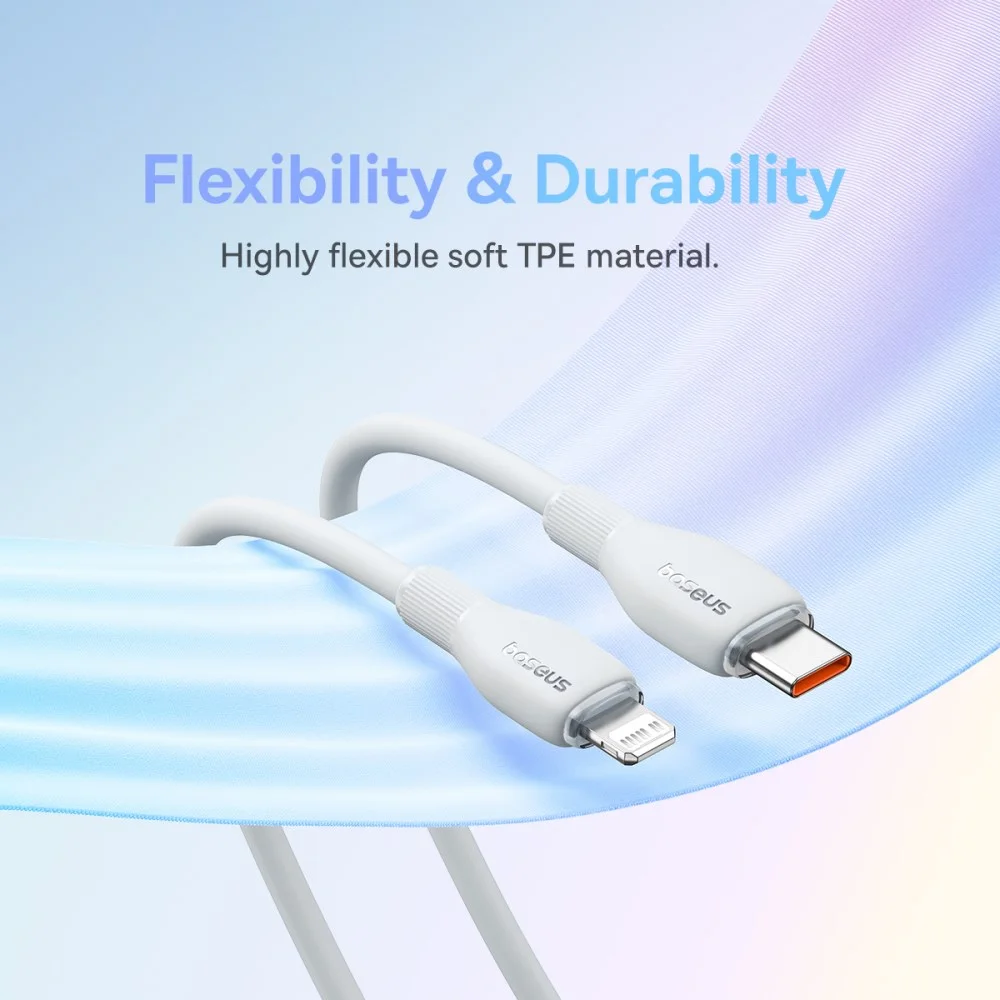 Baseus Pudding USB-C naar Apple Lightning Kabel PD 20W 2M Wit afbeelding 5
