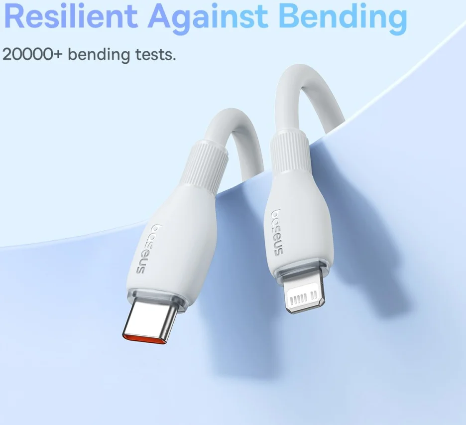 Baseus Pudding USB-C naar Apple Lightning Kabel PD 20W 2M Wit afbeelding 7
