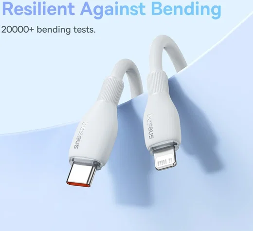 Baseus Pudding USB-C naar Apple Lightning Kabel PD 20W 2M Wit afbeelding 7