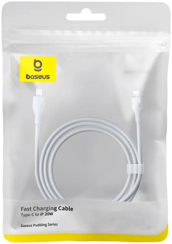 Baseus Pudding USB-C naar Apple Lightning Kabel PD 20W 2M Wit afbeelding 9