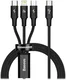 Baseus 3-in-1 USB-C naar Lightning/USB-C/Micro-USB Kabel 1.5M Zwart afbeelding 1