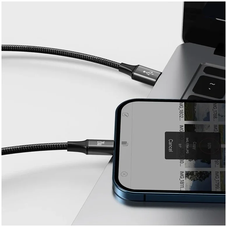 Baseus 3-in-1 USB-C naar Lightning/USB-C/Micro-USB Kabel 1.5M Zwart afbeelding 3