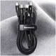 Baseus 3-in-1 USB-C naar Lightning/USB-C/Micro-USB Kabel 1.5M Zwart afbeelding 4