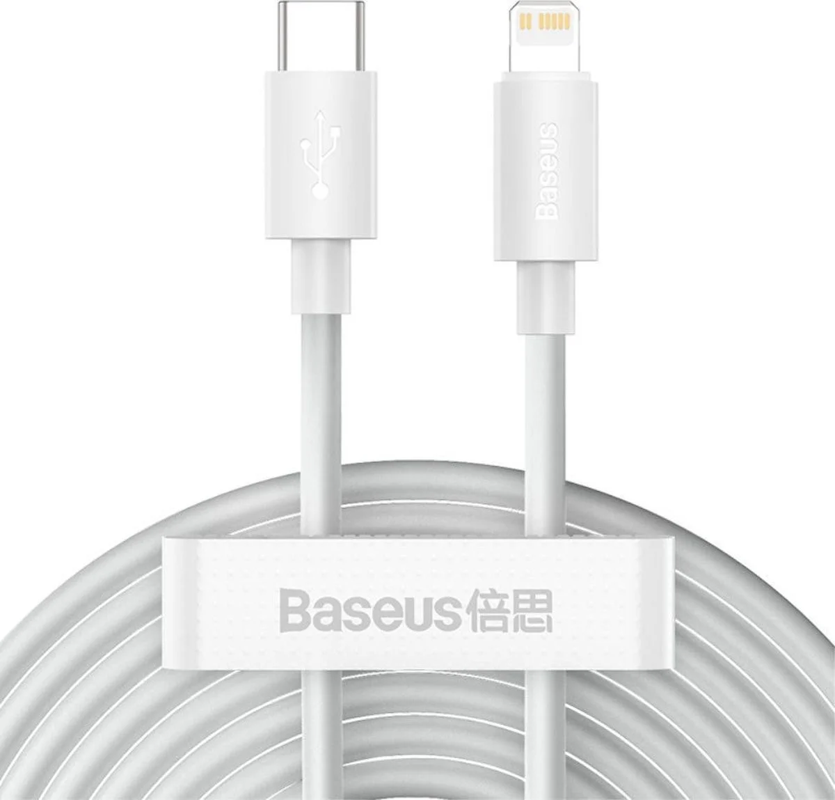 Baseus USB-C naar Apple Lightning Kabel 20W PD 1.5M Wit (2-Pack) afbeelding 1