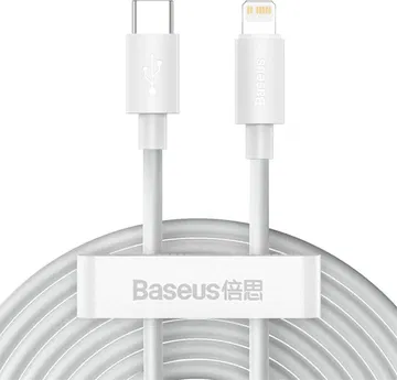 Baseus USB-C naar Apple Lightning Kabel 20W PD 1.5M Wit (2-Pack)