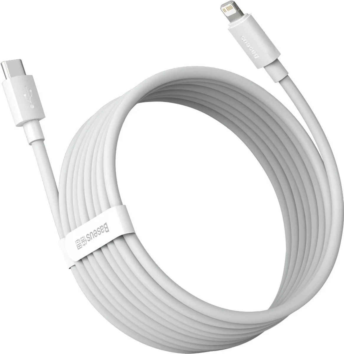 Baseus USB-C naar Apple Lightning Kabel 20W PD 1.5M Wit (2-Pack) afbeelding 11