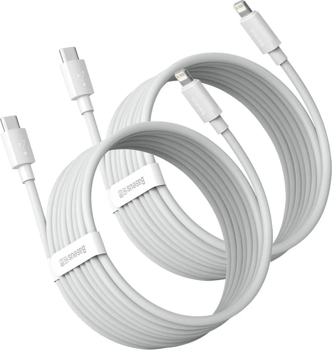 Baseus USB-C naar Apple Lightning Kabel 20W PD 1.5M Wit (2-Pack) afbeelding 12