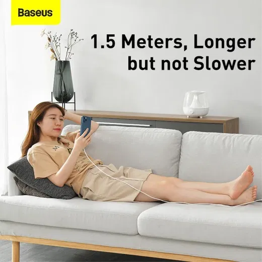 Baseus USB-C naar Apple Lightning Kabel 20W PD 1.5M Wit (2-Pack) afbeelding 7