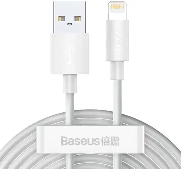 Baseus 2.4A USB naar Lightning Kabel 20W 1.5M Wit (2-Pack)