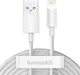 Baseus 2.4A USB naar Lightning Kabel 20W 1.5M Wit (2-Pack) afbeelding 1