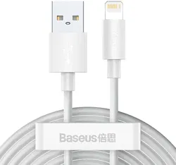 Baseus 2.4A USB naar Lightning Kabel 20W 1.5M Wit (2-Pack) afbeelding
