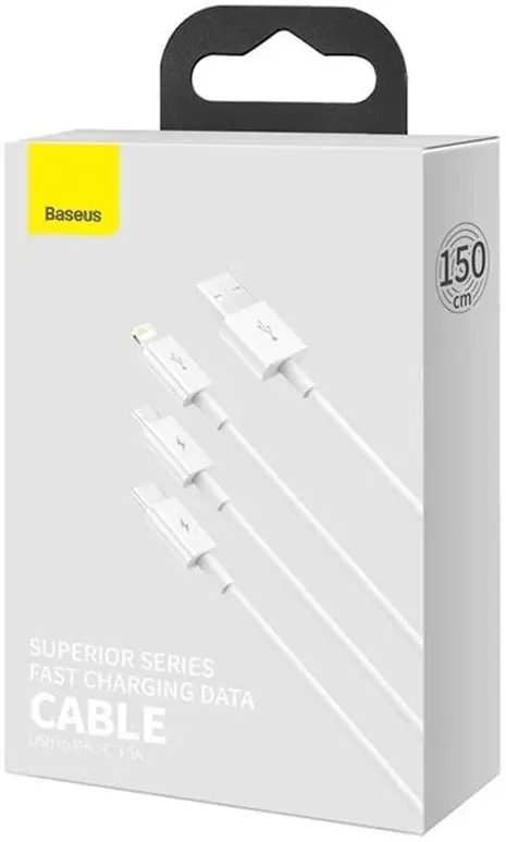 Baseus Superior 3-in-1 USB naar Lightning/USB-C/MicroUSB Kabel 1.5M afbeelding 15