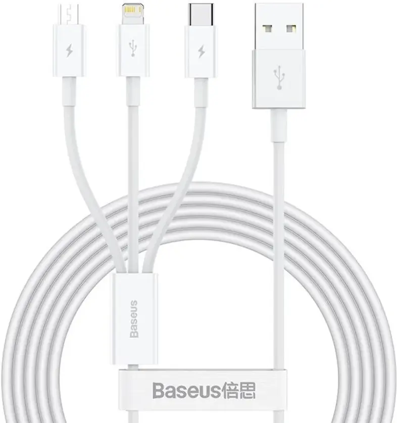Baseus Superior 3-in-1 USB naar Lightning/USB-C/MicroUSB Kabel 1.5M afbeelding 1