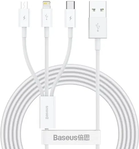 Baseus Superior 3-in-1 USB naar Lightning/USB-C/MicroUSB Kabel 1.5M afbeelding 1