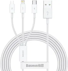 Baseus Superior 3-in-1 USB naar Lightning/USB-C/MicroUSB Kabel 1.5M afbeelding