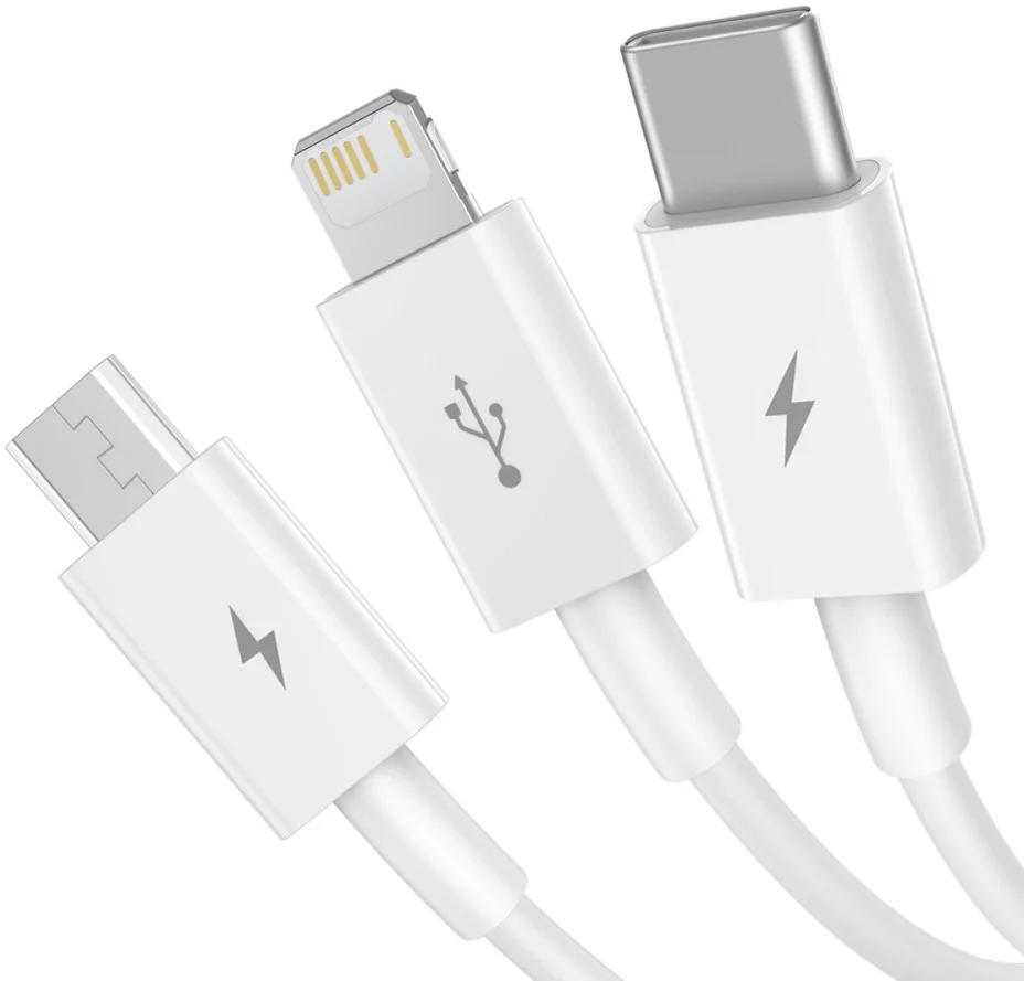 Baseus Superior 3-in-1 USB naar Lightning/USB-C/MicroUSB Kabel 0.5M afbeelding 2