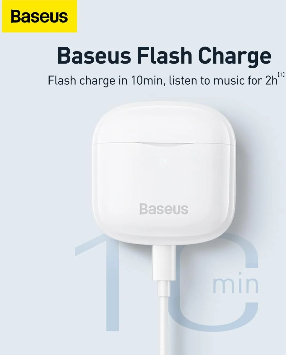 Baseus Bowie E3 True Wireless Bluetooth Earphones Wit afbeelding 5