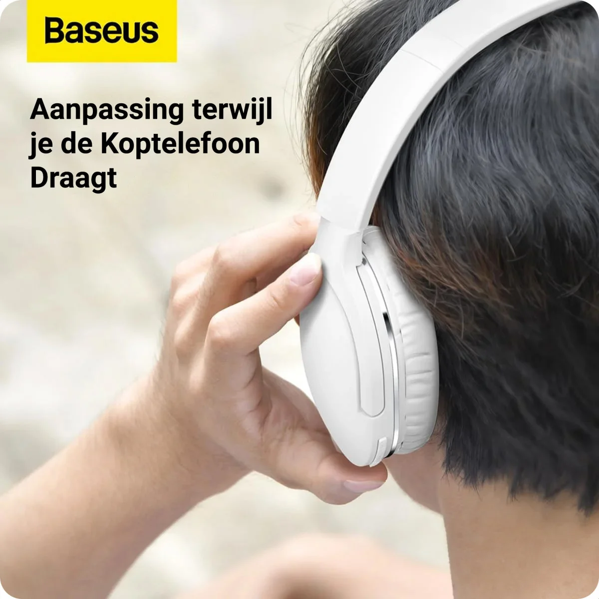 Baseus Encok Pro Draadloze Koptelefoon Bluetooth 5.3 Wit afbeelding 5
