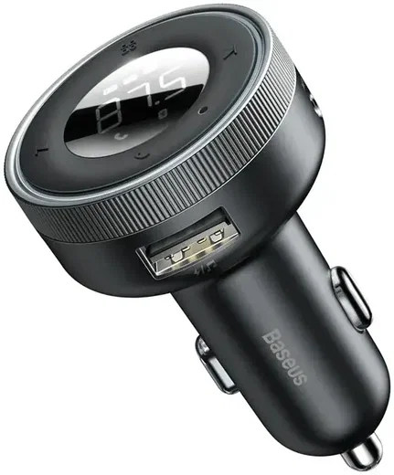 Baseus Draadloze Bluetooth FM Transmitter Auto Snellader 18W Zwart afbeelding 1