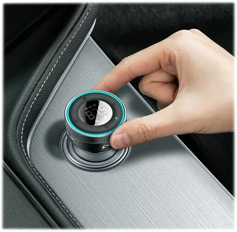 Baseus Draadloze Bluetooth FM Transmitter Auto Snellader 18W Zwart afbeelding 6