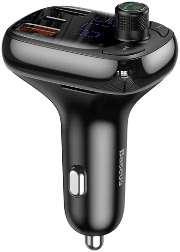 Baseus Bluetooth 5.0 Muziek Transmitter en Auto Snellader 28W Zwart afbeelding 1