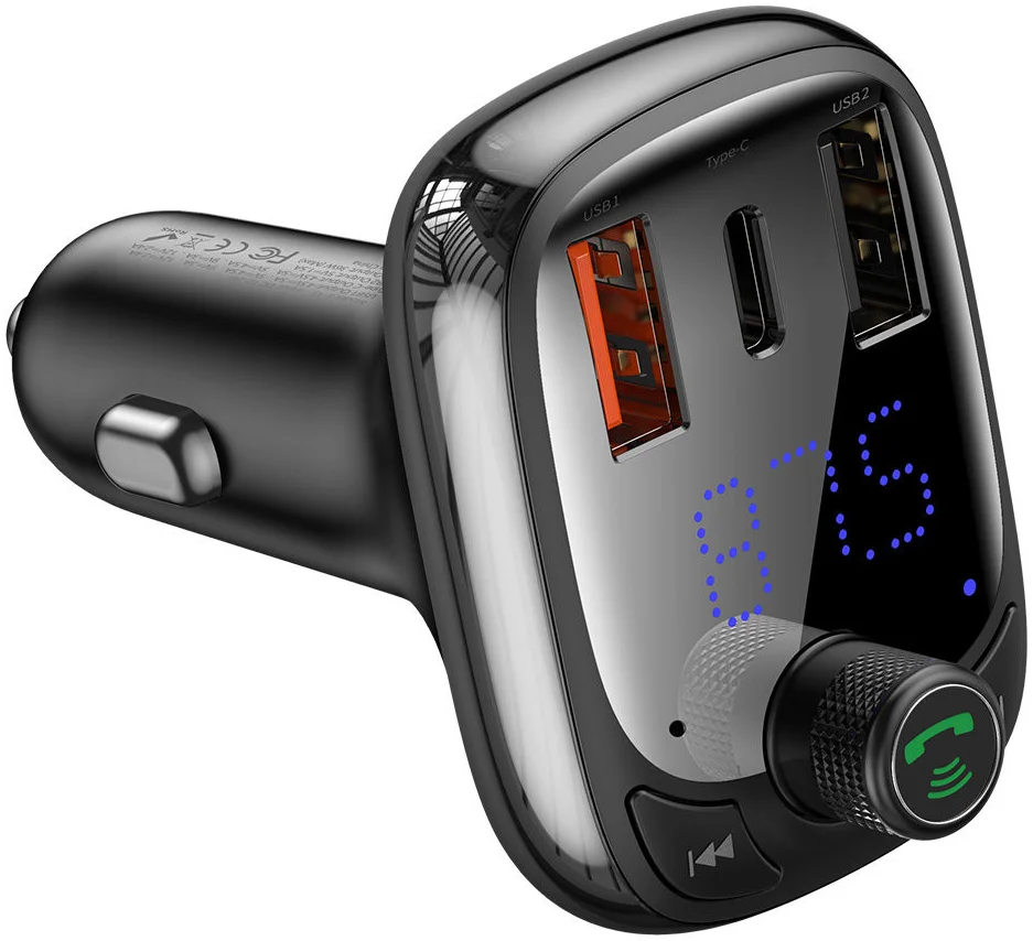 Baseus Bluetooth 5.0 Muziek Transmitter en Auto Snellader 28W Zwart afbeelding 7