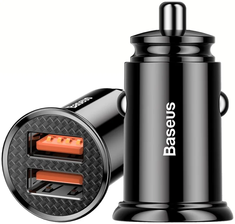 Baseus Dubbele USB Poort Autolader 30W met Quick Charge 3.0 Zwart afbeelding 1