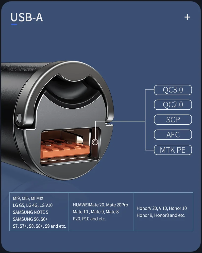 Baseus Tiny Star Mini Autolader 30W met Quick Charge Grijs afbeelding 3