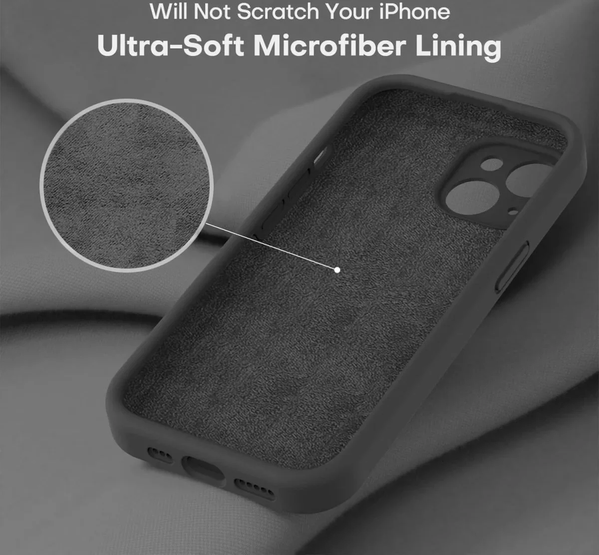 Apple iPhone 15 Hoesje Camera Bescherming Siliconen Back Cover Zwart afbeelding 4