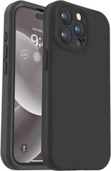 Apple iPhone 15 Pro Hoesje met Camera Bescherming Siliconen Zwart afbeelding
