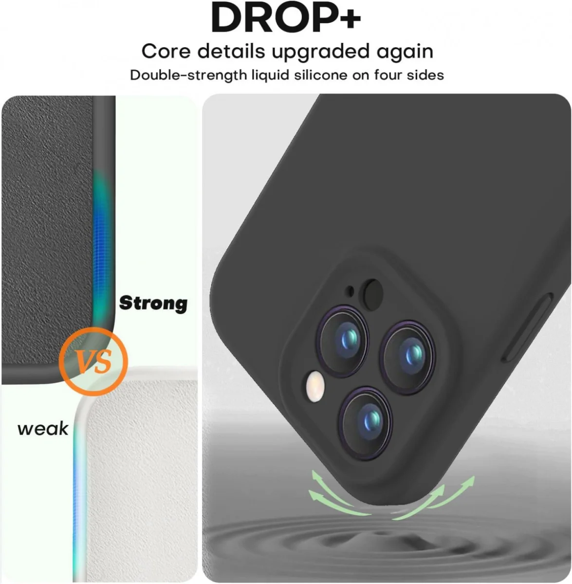 Apple iPhone 15 Pro Hoesje met Camera Bescherming Siliconen Zwart afbeelding 3