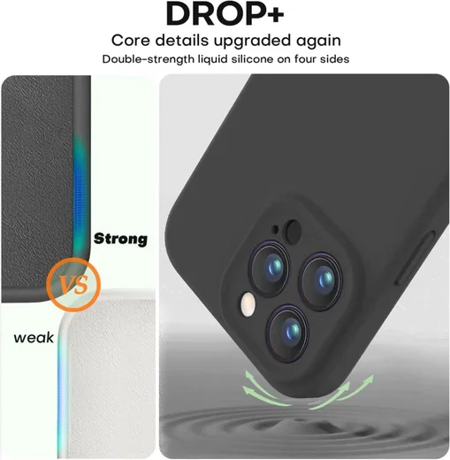Apple iPhone 15 Pro Hoesje met Camera Bescherming Siliconen Zwart afbeelding 3