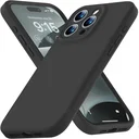 Apple iPhone 15 Pro Max Hoesje met Camera Bescherming Siliconen Zwart