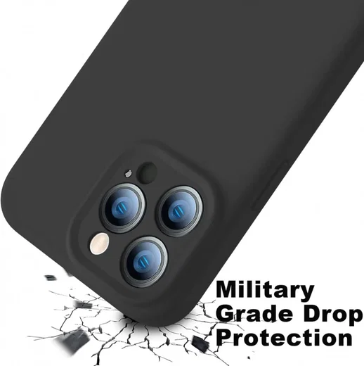 Apple iPhone 15 Pro Max Hoesje met Camera Bescherming Siliconen Zwart afbeelding 3