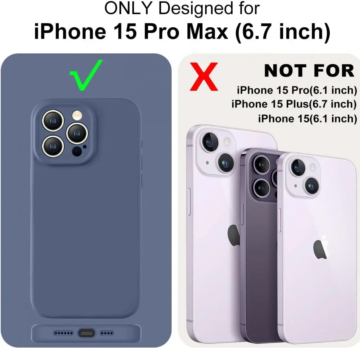 Apple iPhone15 Pro Max Hoesje Camera Bescherming Siliconen Donkerblauw afbeelding 2