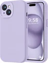 Apple iPhone 15 Hoesje Camera Bescherming Siliconen Back Cover Lila