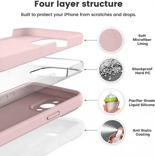 Apple iPhone 15 Pro Hoesje met Camera Bescherming Siliconen Lila afbeelding 2