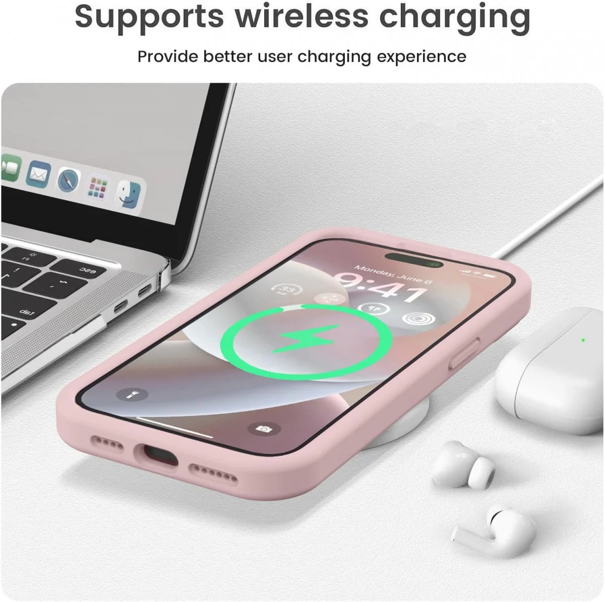Apple iPhone 15 Pro Hoesje met Camera Bescherming Siliconen Lila afbeelding 5