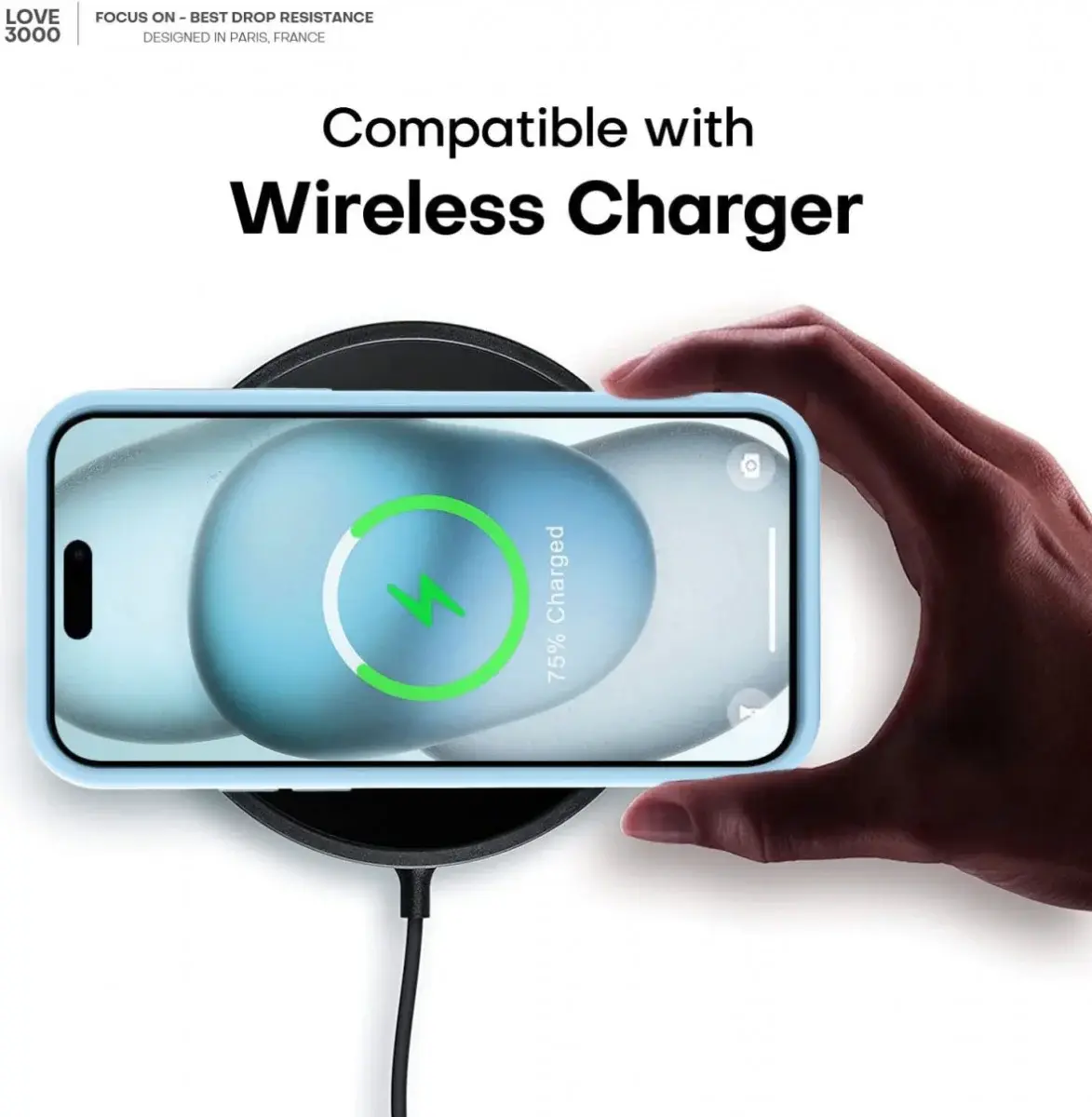 Apple iPhone 15 Hoesje Camera Bescherming Siliconen Back Cover Lichtblauw afbeelding 6