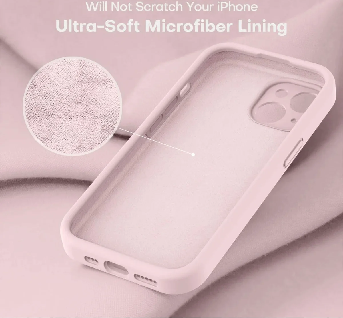 Apple iPhone 15 Hoesje Camera Bescherming Siliconen Back Cover Roze afbeelding 3